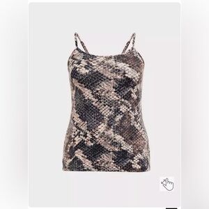Torrid Black and Cream Snake Print Camisole
